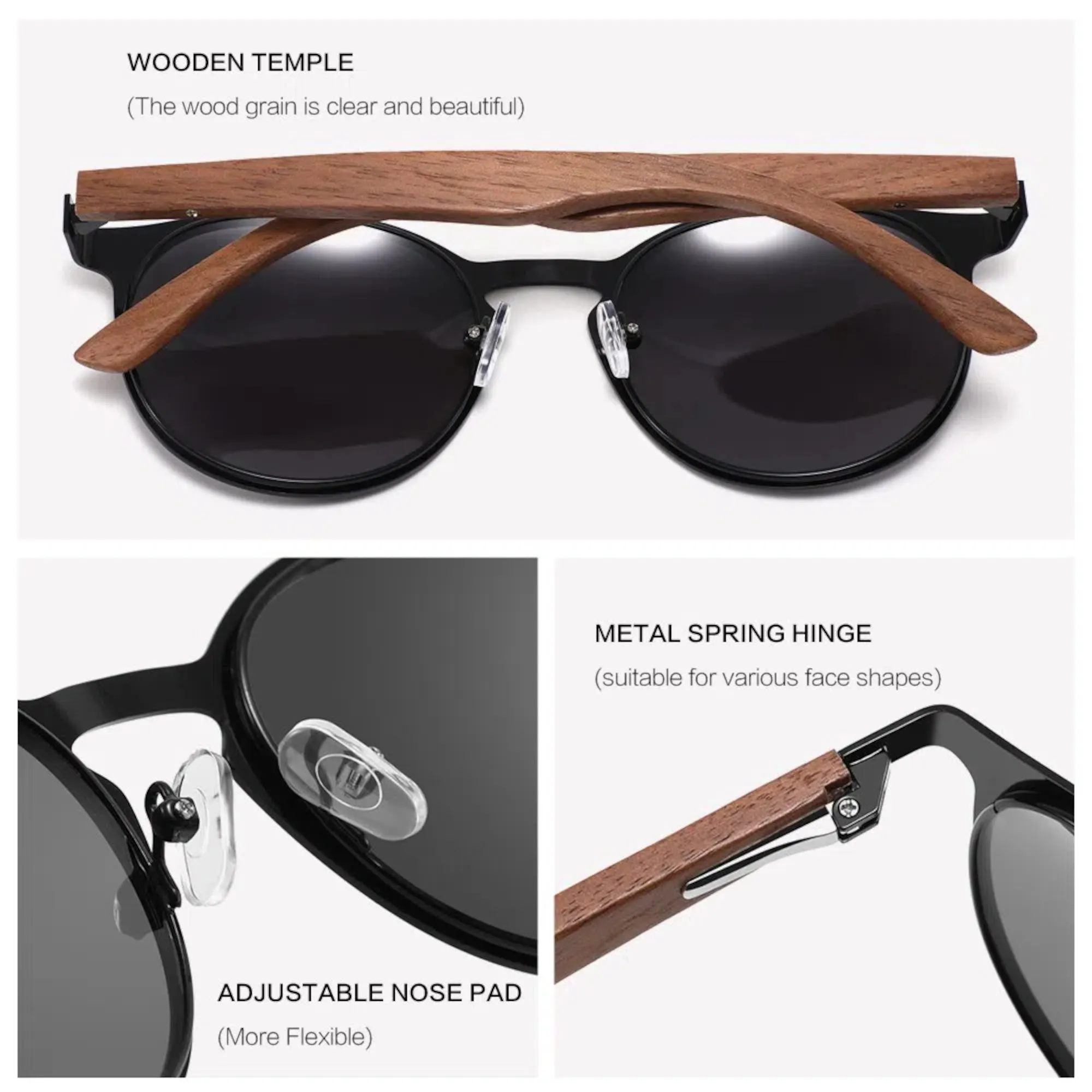 Hybrid Wooden Rounds - Real Wood & Polarized Lenses by WUDN