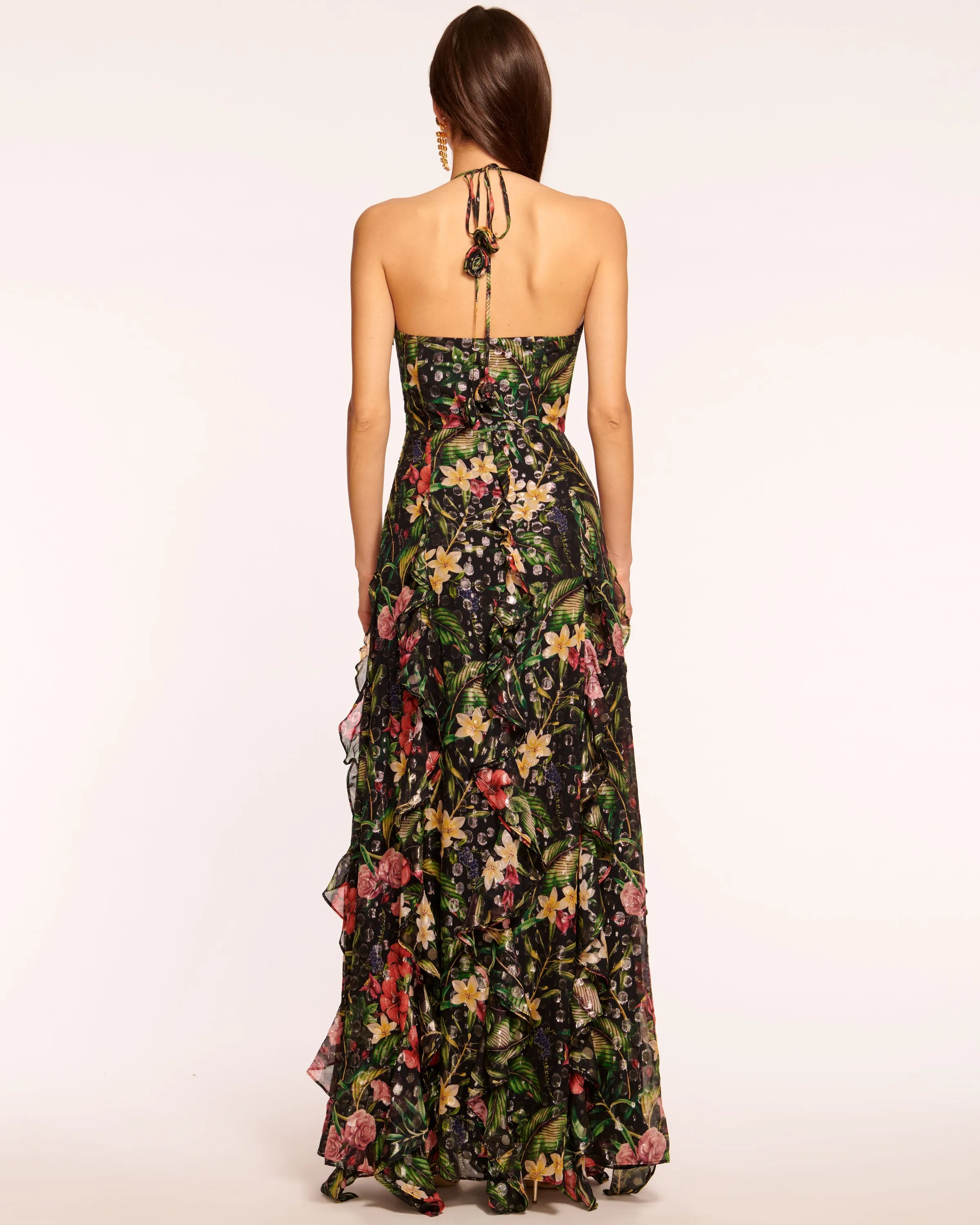 Idella Ruffle Halter Gown