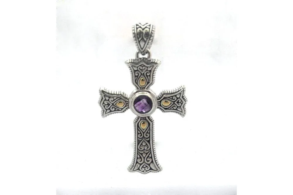 Ireland Cross Pendant- Amethyst