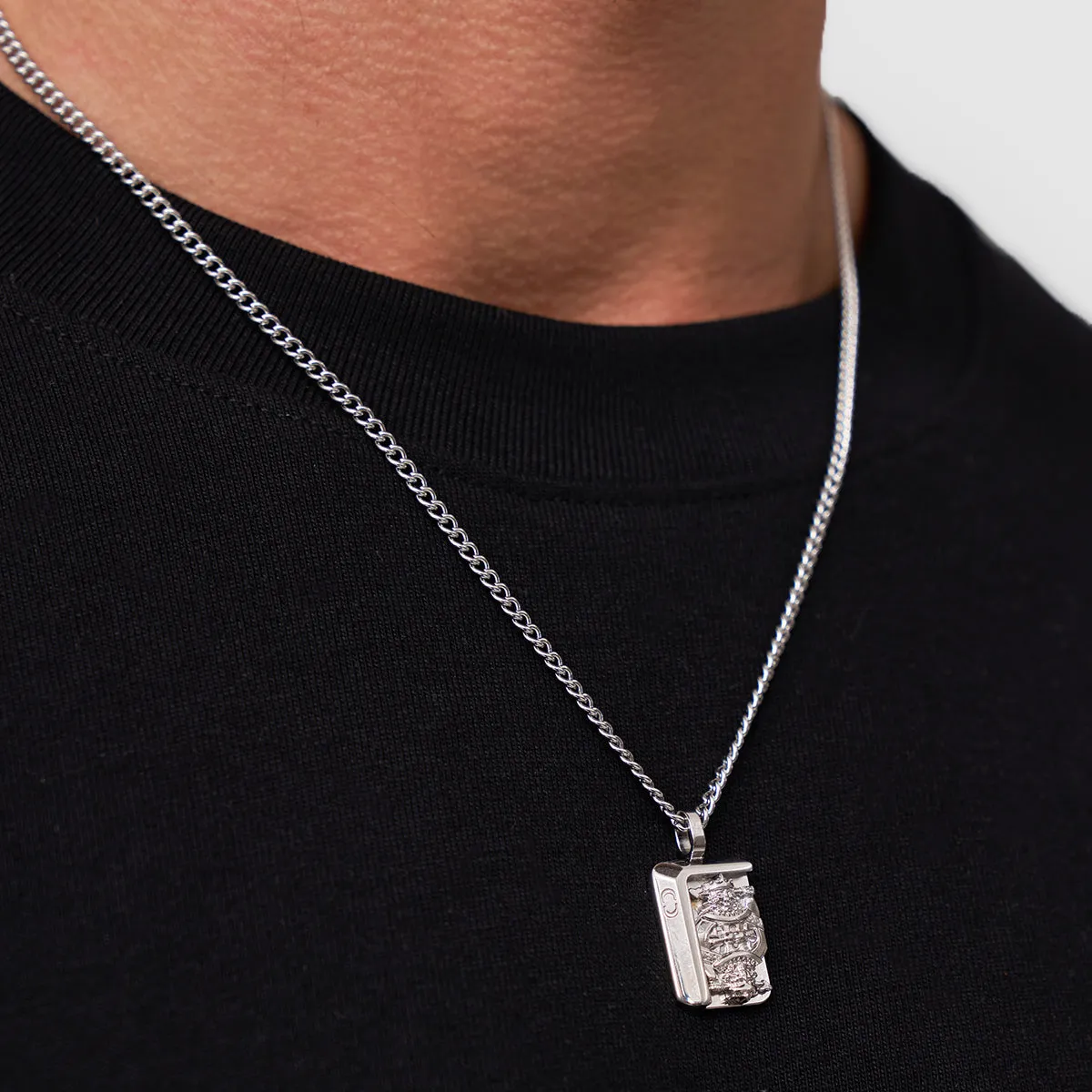 King's Card Pendant (Silver)