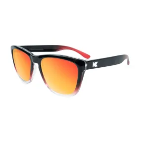 Knockaround Premium Sunglasses, Gloss Red/Black frame, Sunset/Polarized lenses