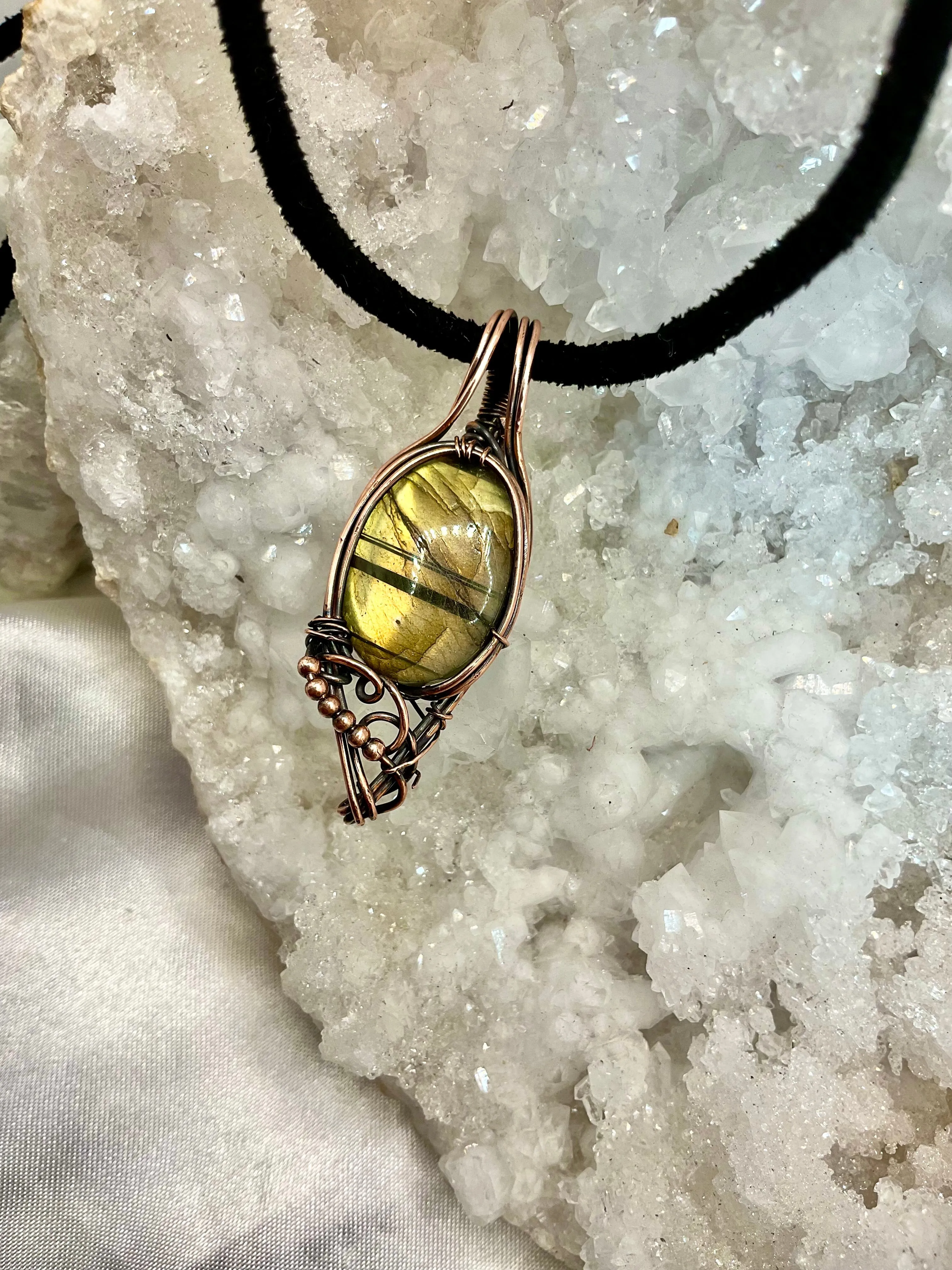 Labradorite Wire Wrapped Pendant