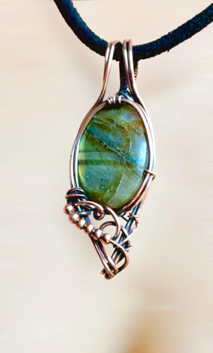 Labradorite Wire Wrapped Pendant