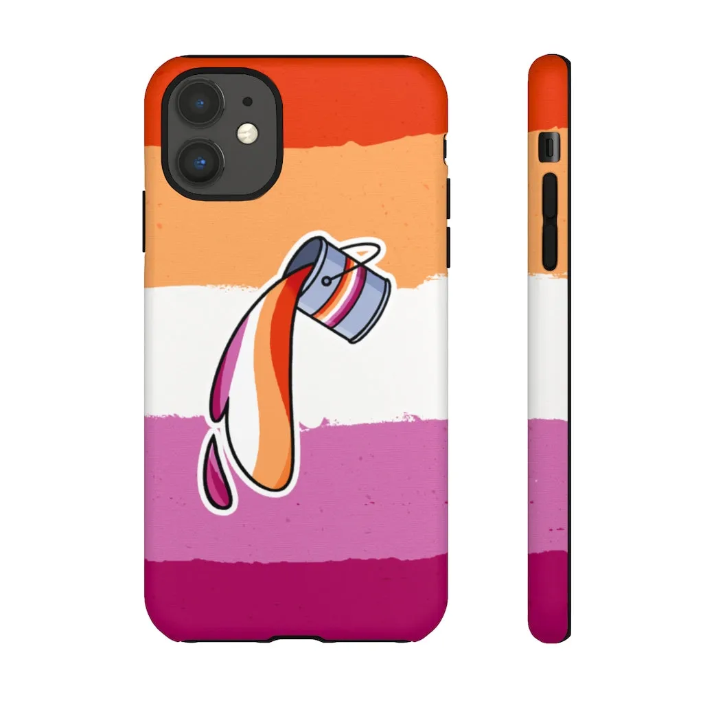 Lesbian Flag Paint Phone Case for Apple & Samsung