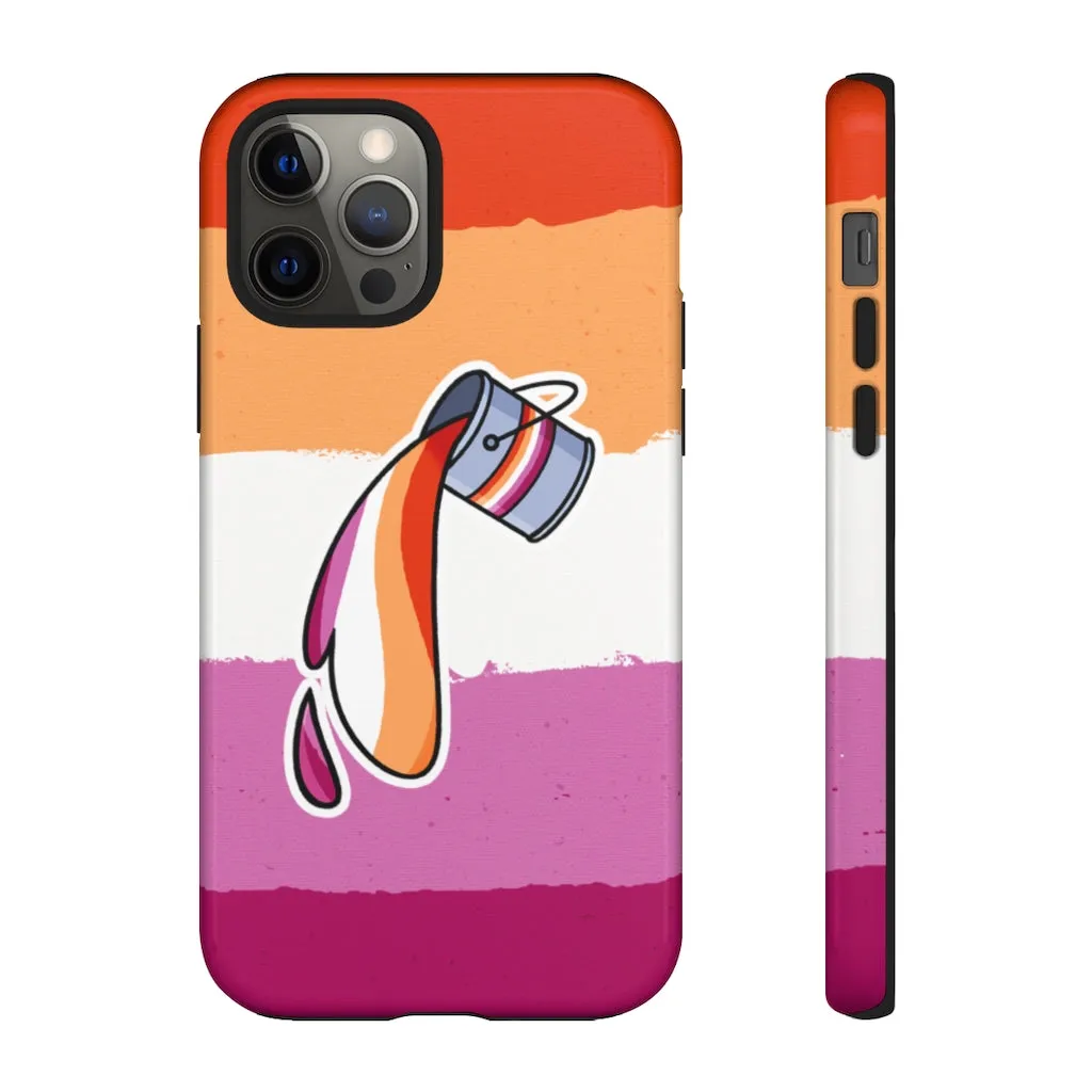 Lesbian Flag Paint Phone Case for Apple & Samsung