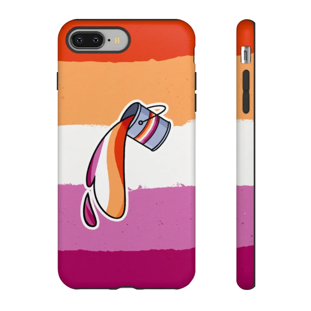 Lesbian Flag Paint Phone Case for Apple & Samsung