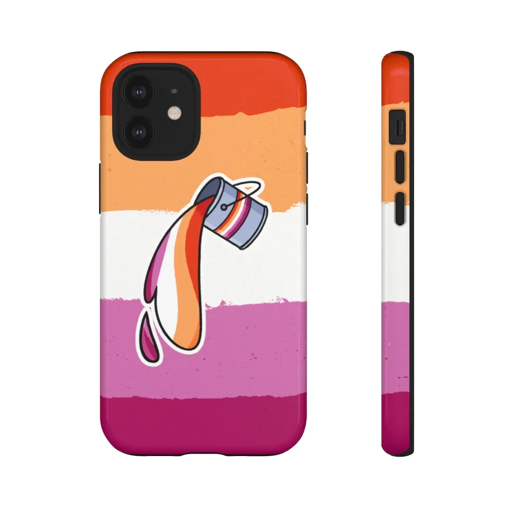 Lesbian Flag Paint Phone Case for Apple & Samsung