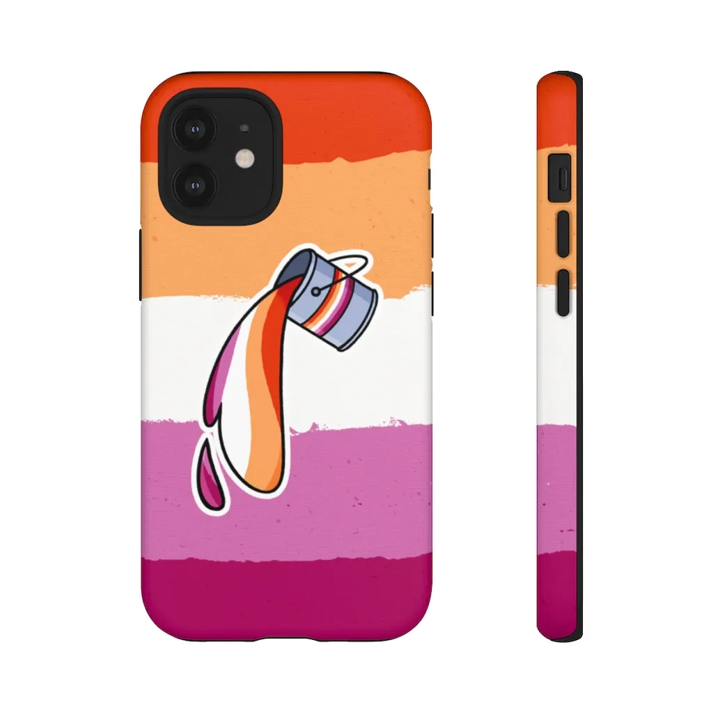 Lesbian Flag Paint Phone Case for Apple & Samsung