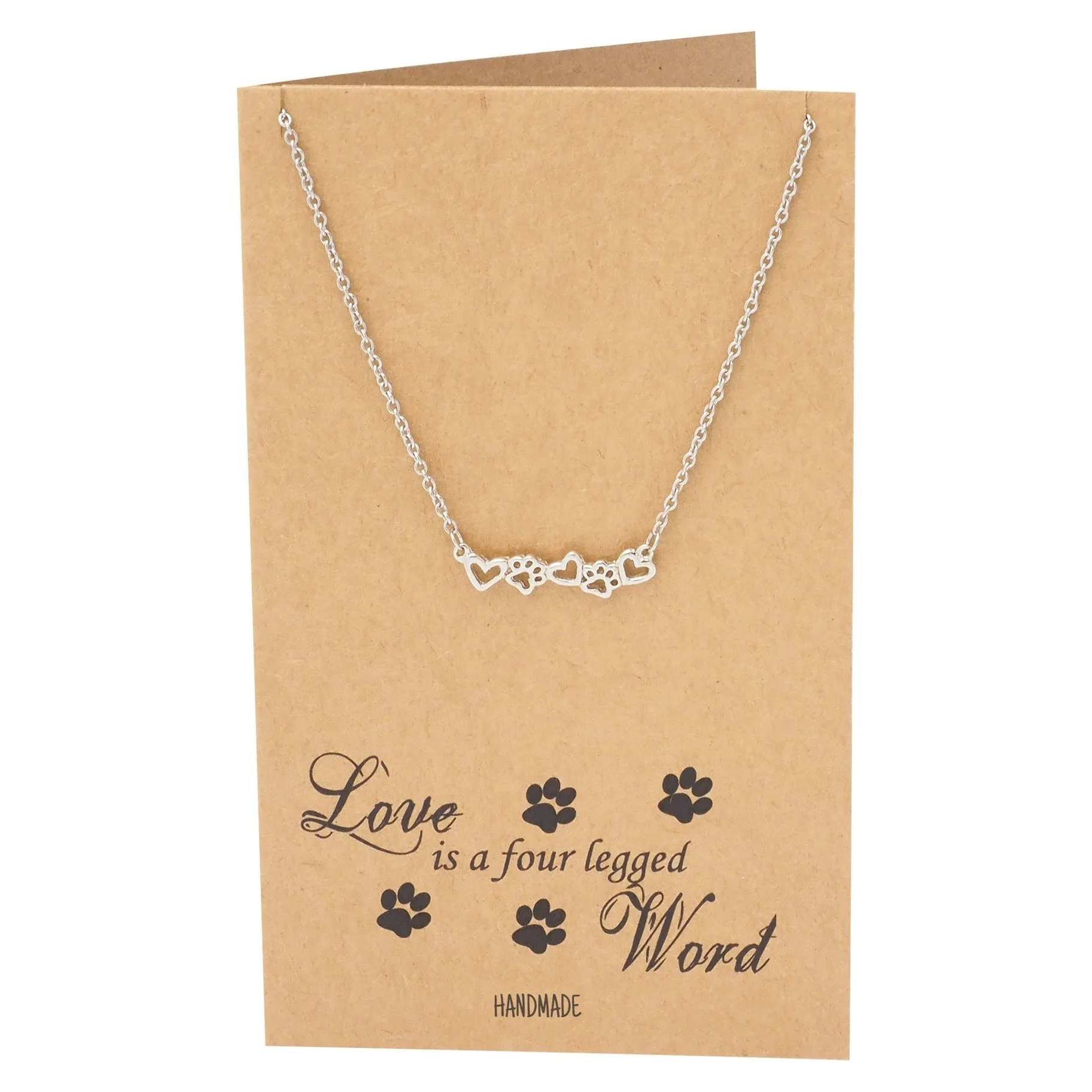 Love Paw Prints Necklace