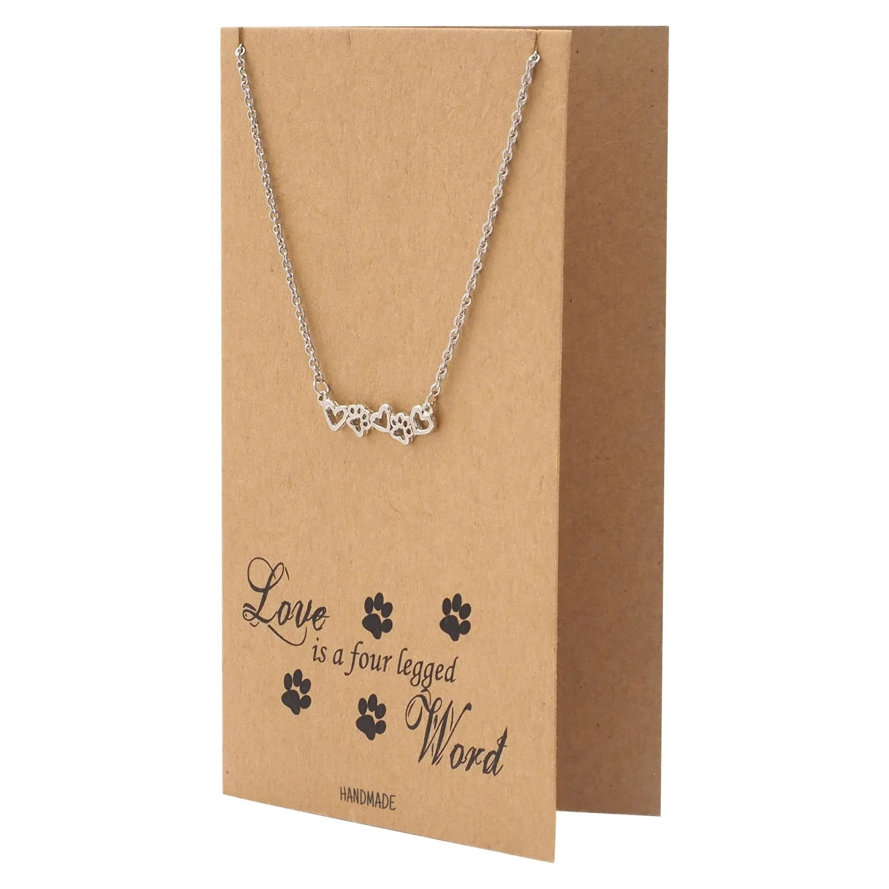 Love Paw Prints Necklace