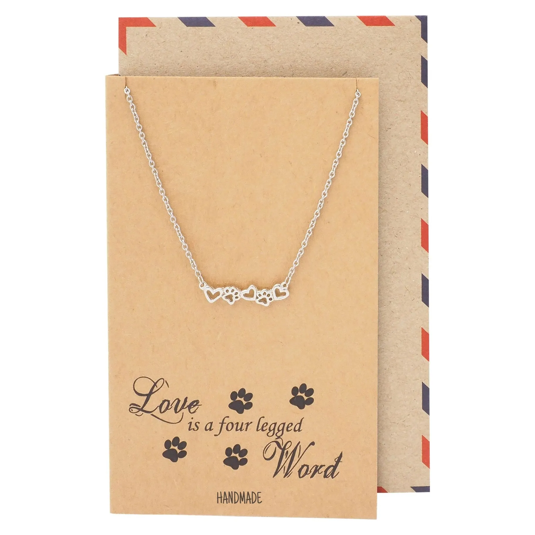 Love Paw Prints Necklace