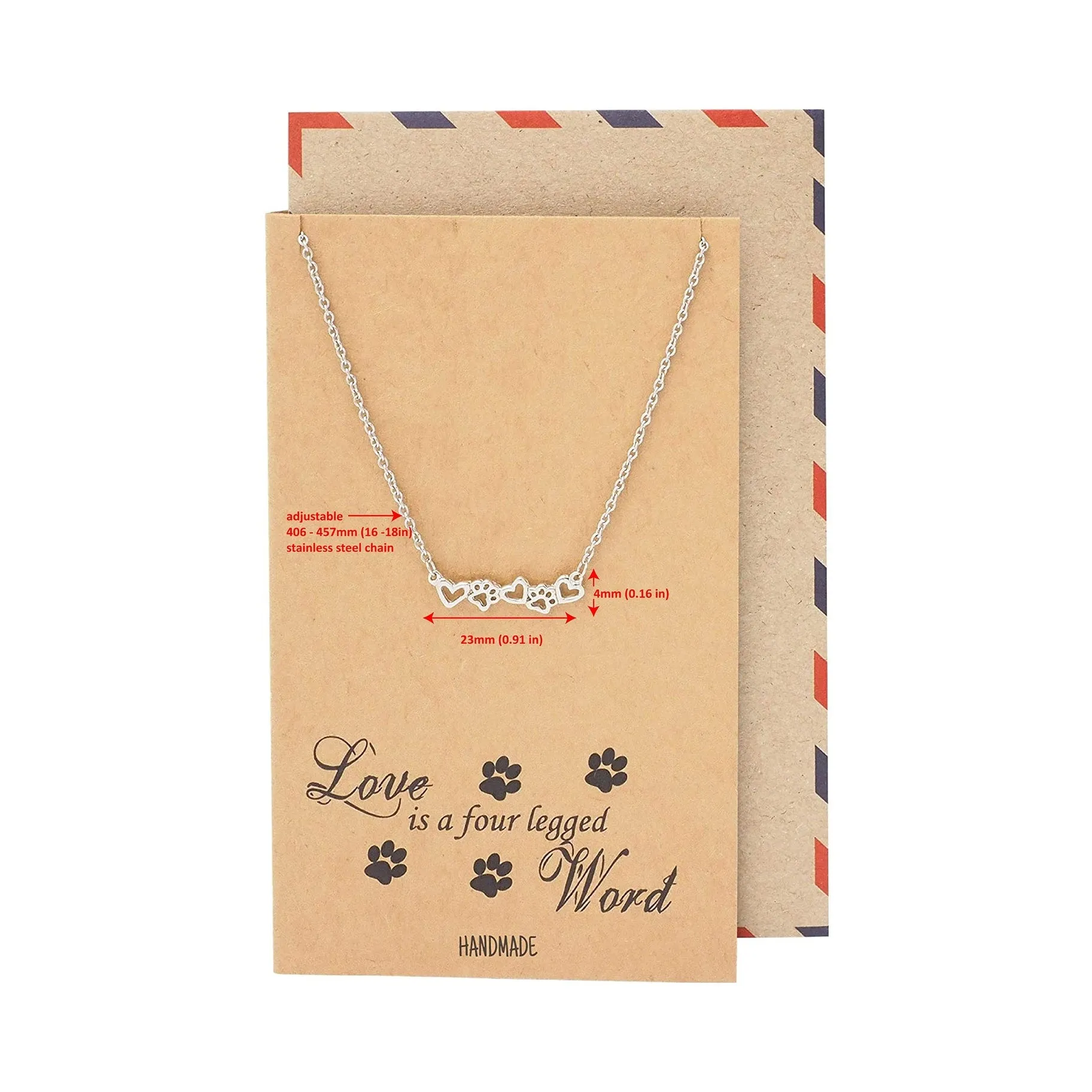 Love Paw Prints Necklace