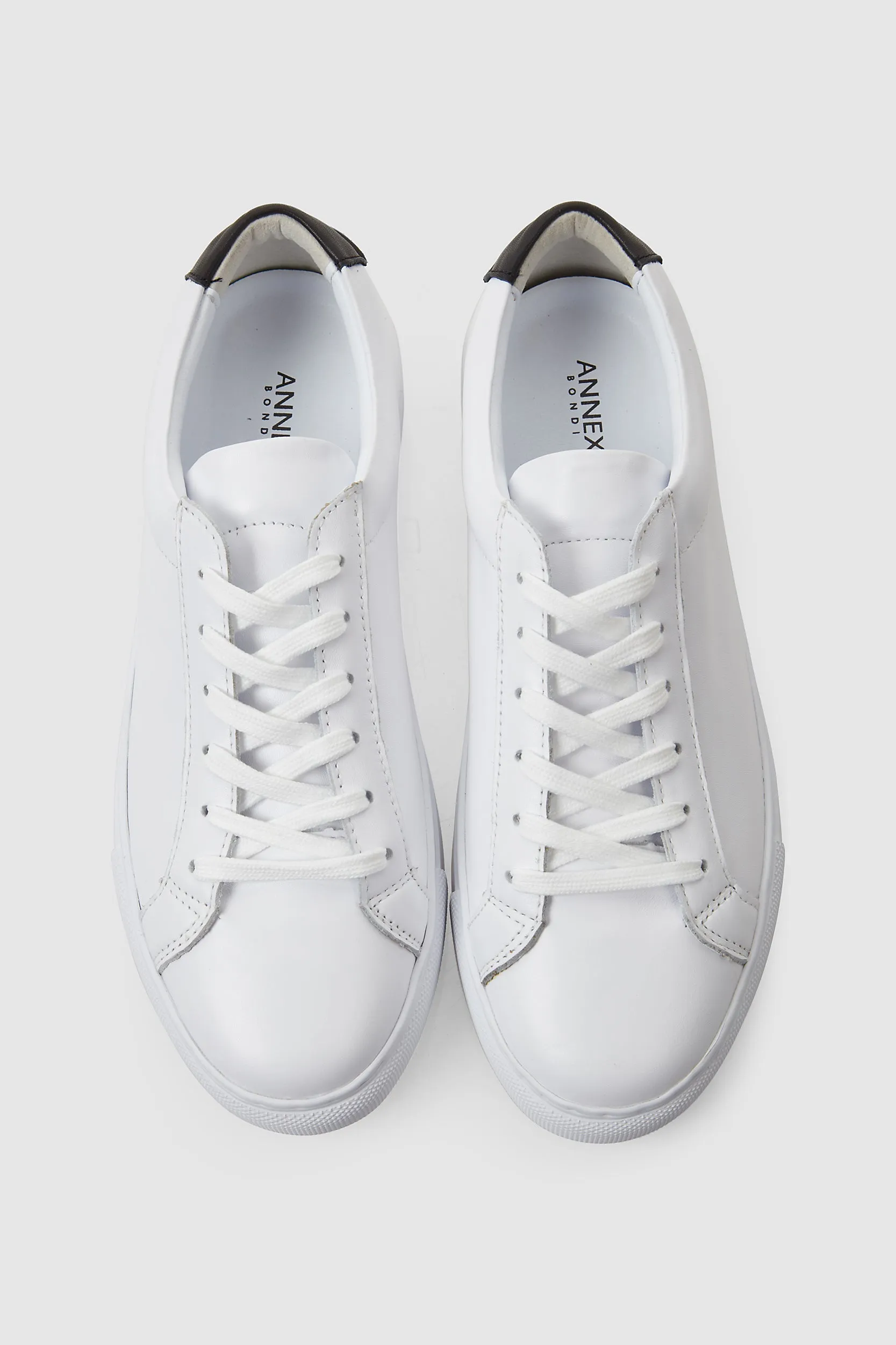 LOW TOPS - WHITE WITH BLACK TIP