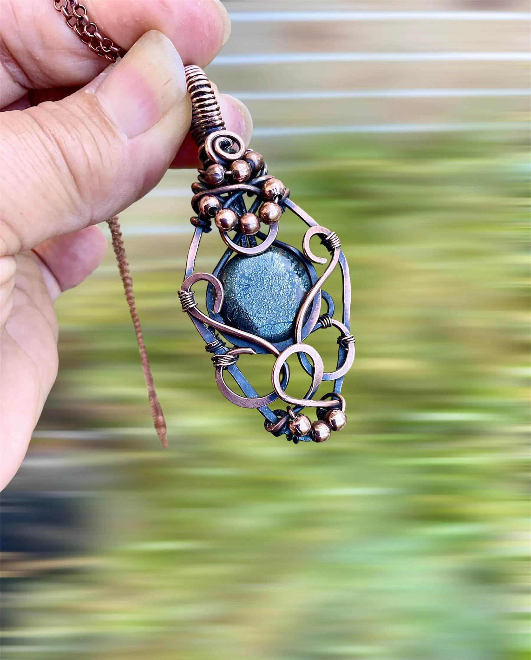 Marcasite Wire Wrapped Pendant