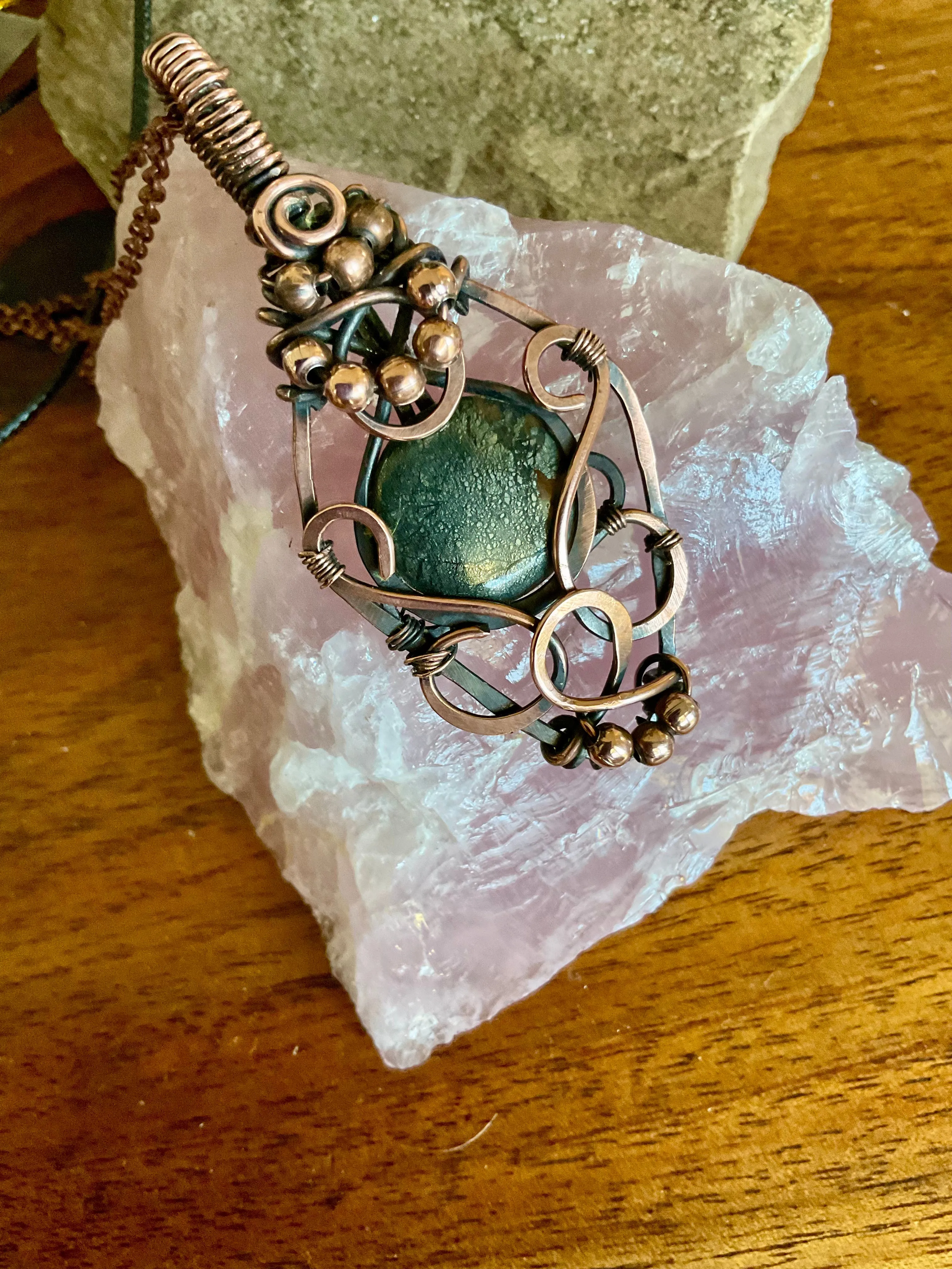 Marcasite Wire Wrapped Pendant