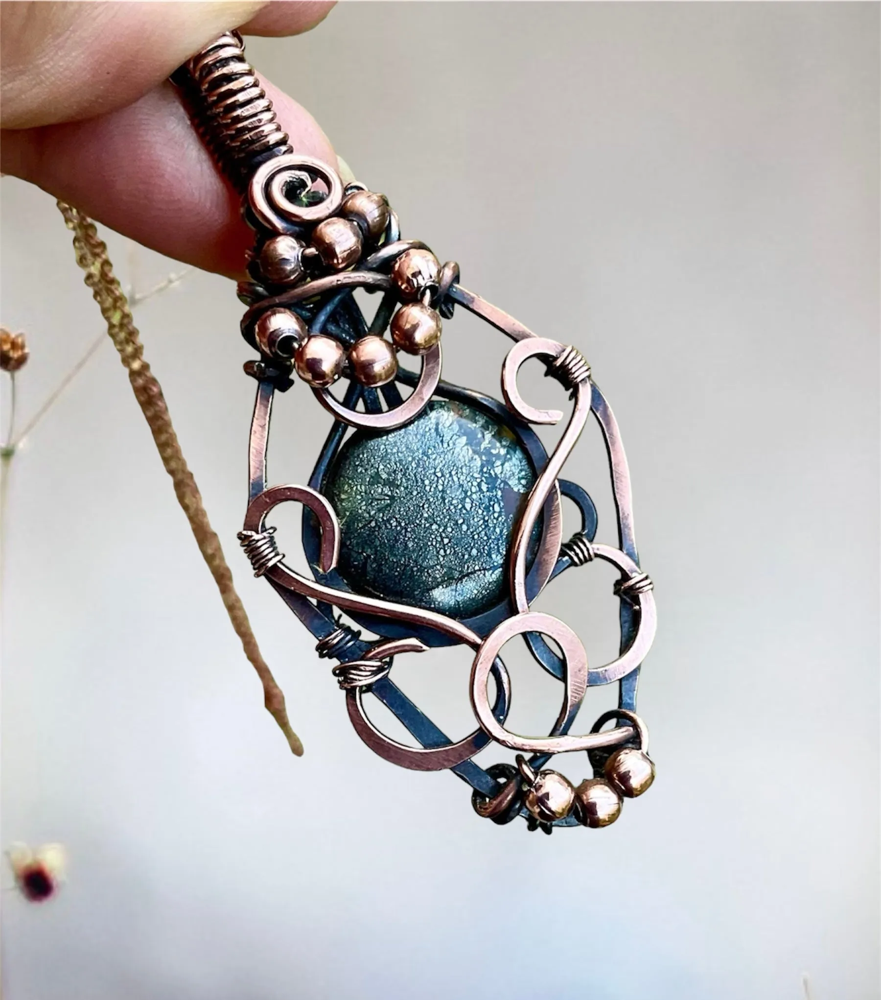 Marcasite Wire Wrapped Pendant