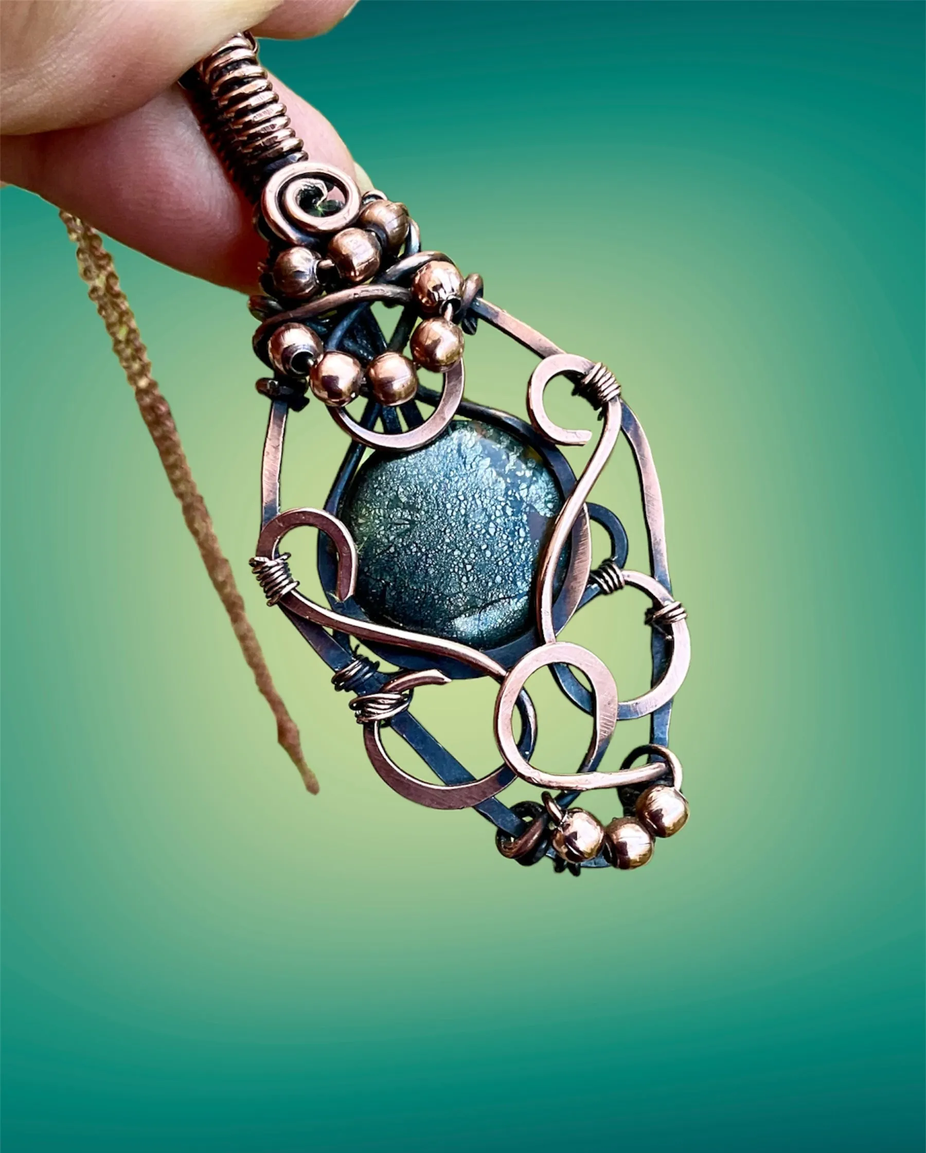 Marcasite Wire Wrapped Pendant