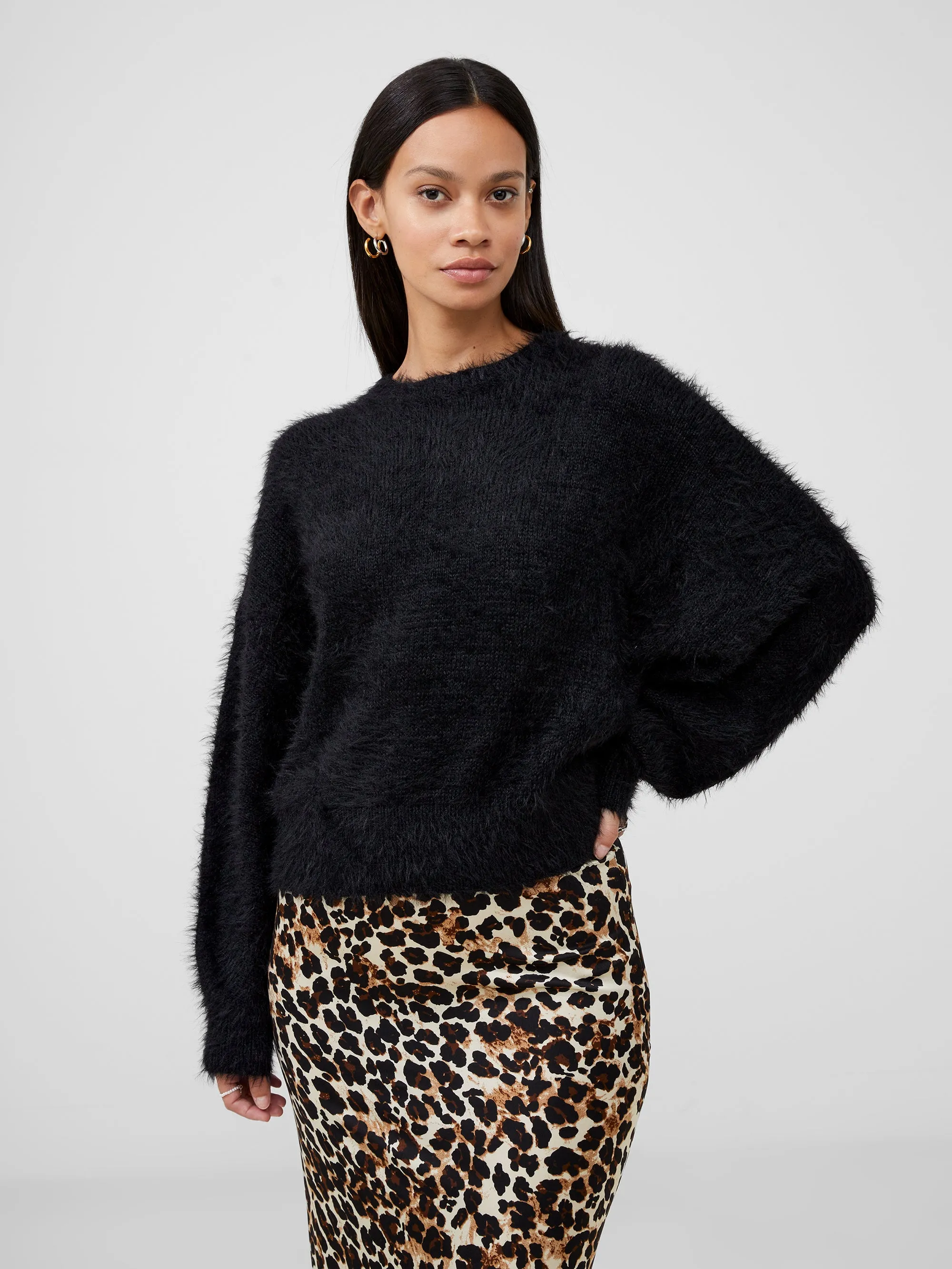 Meena Fluffy Boat Neck Sweater