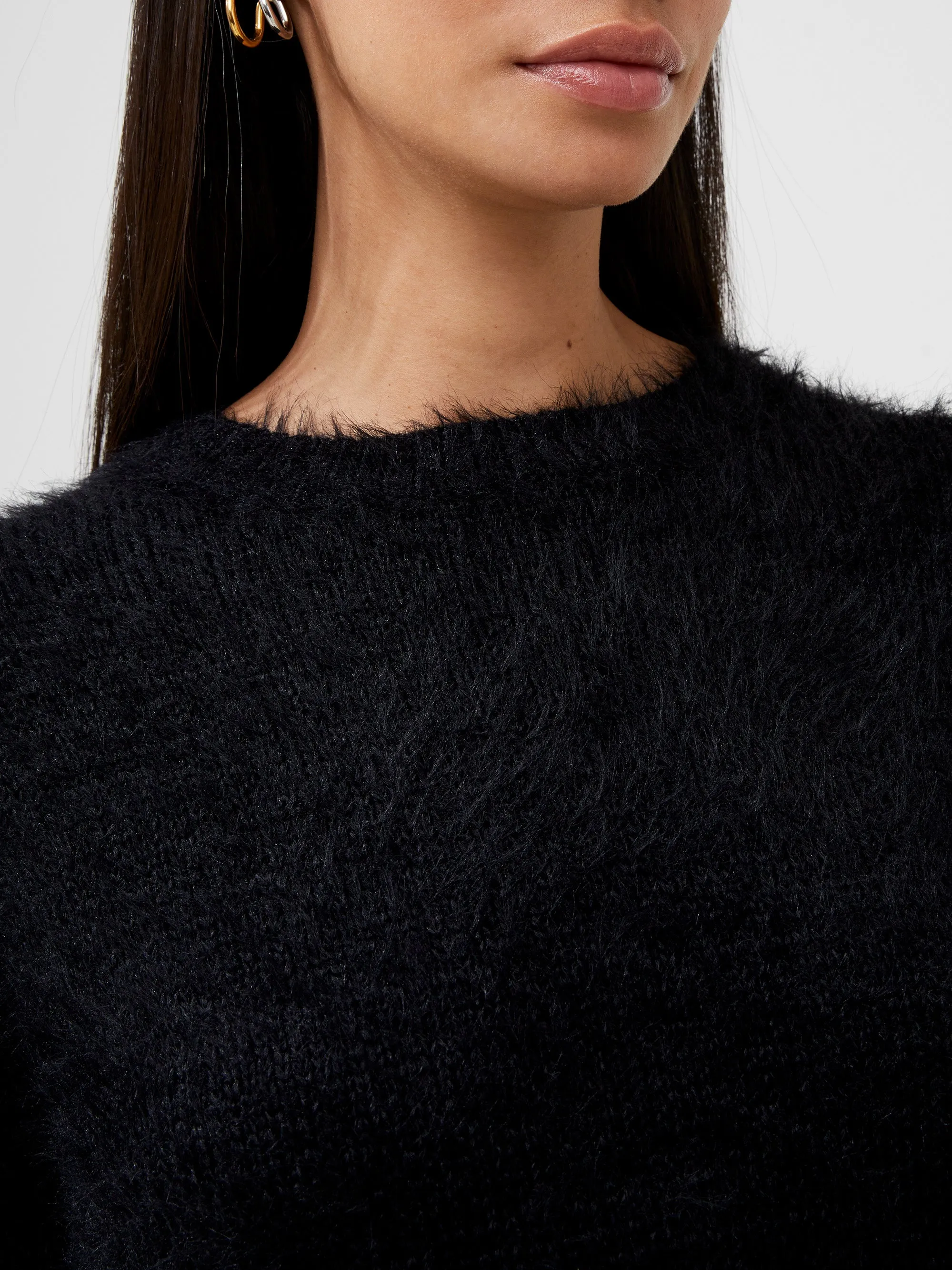 Meena Fluffy Boat Neck Sweater