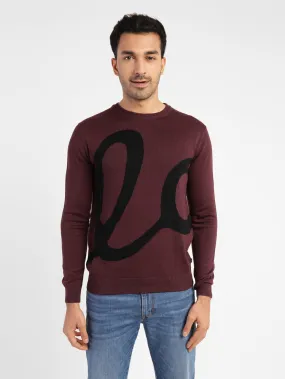 Men's Abstract Print Crew Neck Sweater