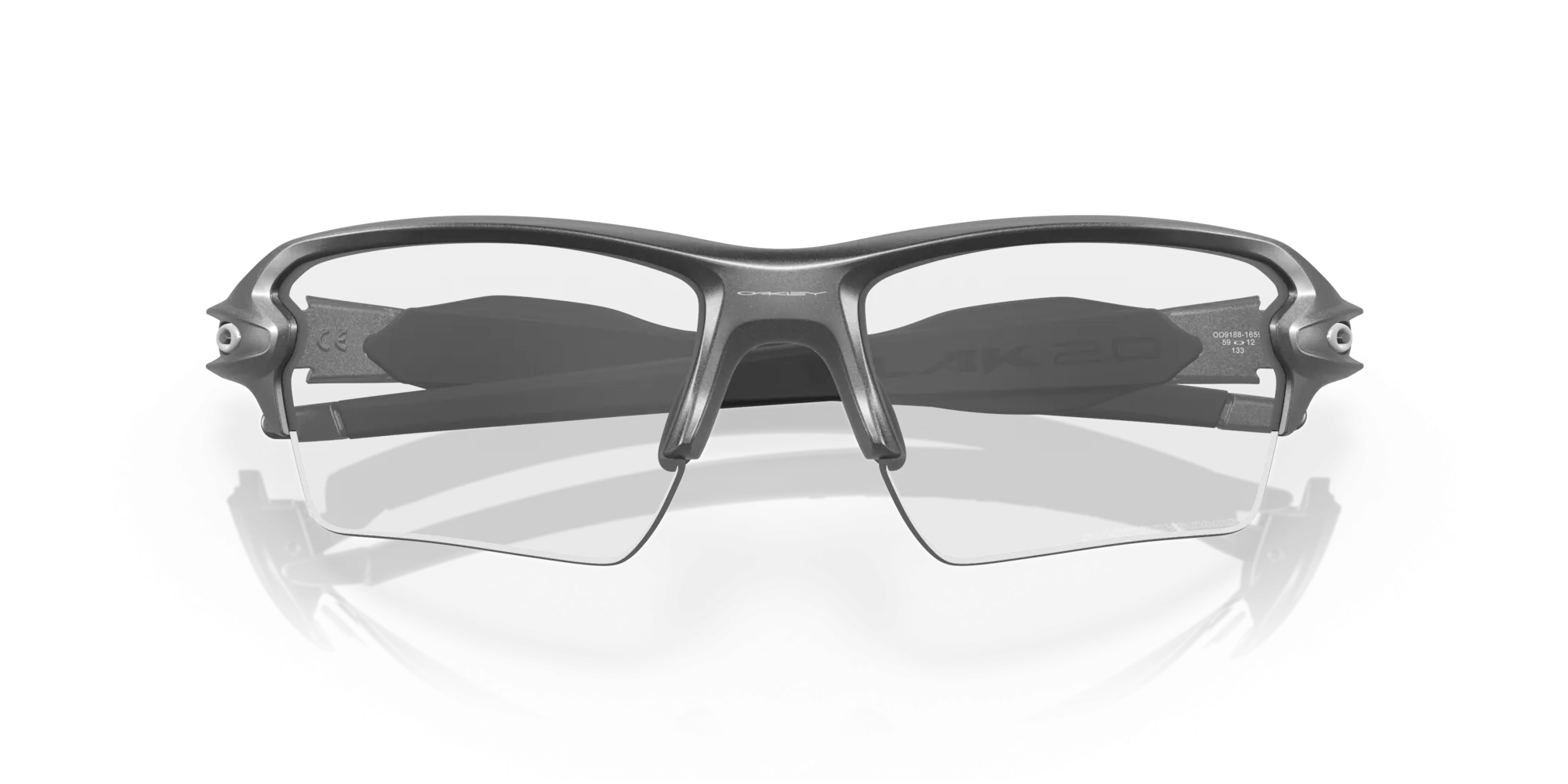 Oakley Flak 2.0 XL Clear To Black Iridium Photochromic Lenses Steel Frame