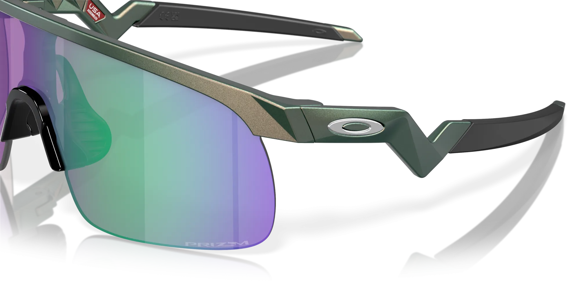 Oakley Resistor Prizm Jade Lenses Matte Silver/Green Colorshift Frame - (Youth Fit)