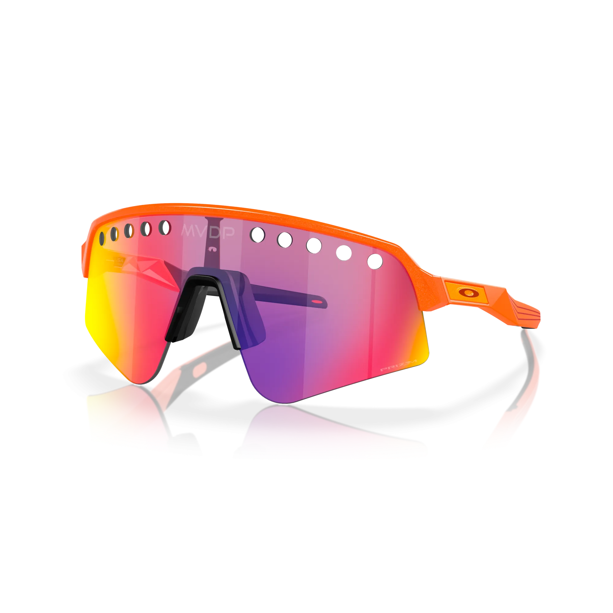 Oakley Sutro Lite Sweep MVDP Prizm Road Lenses Orange Sparkle Frame