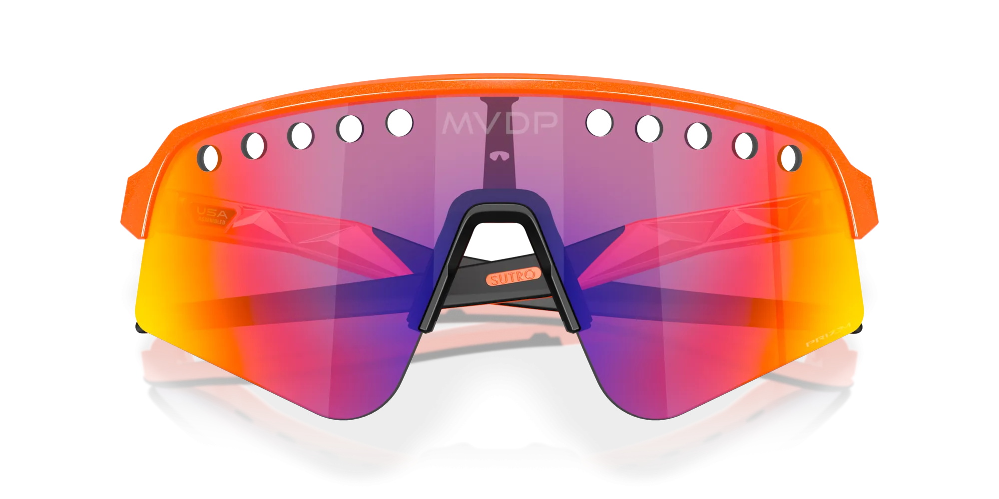 Oakley Sutro Lite Sweep MVDP Prizm Road Lenses Orange Sparkle Frame