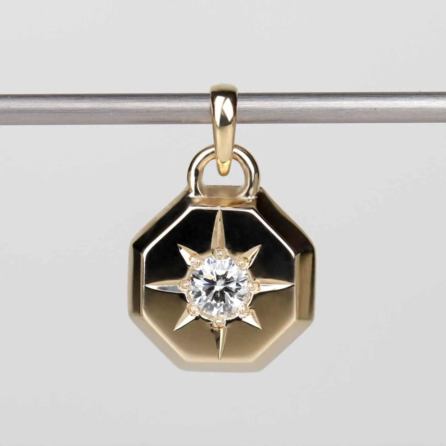 Octagon Diamond Star Pendant