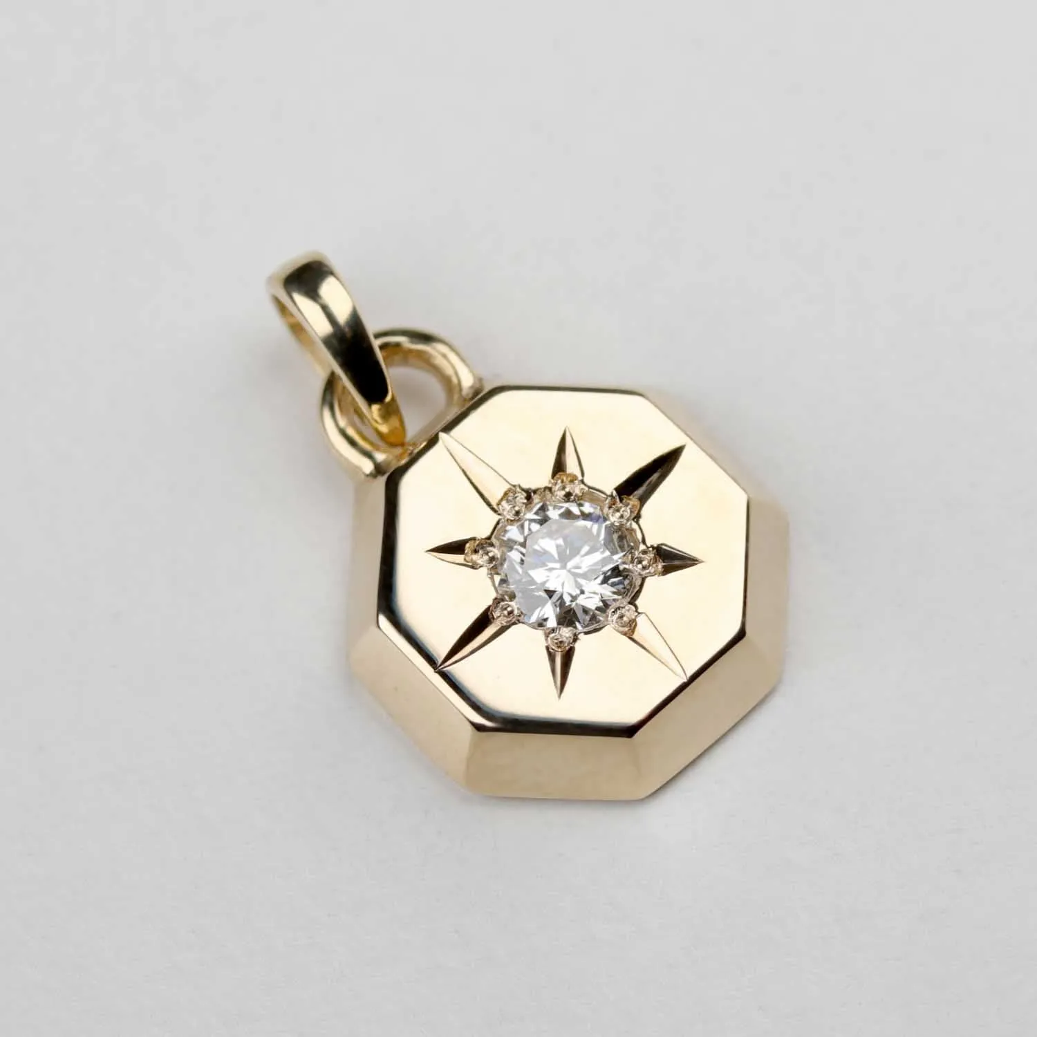 Octagon Diamond Star Pendant