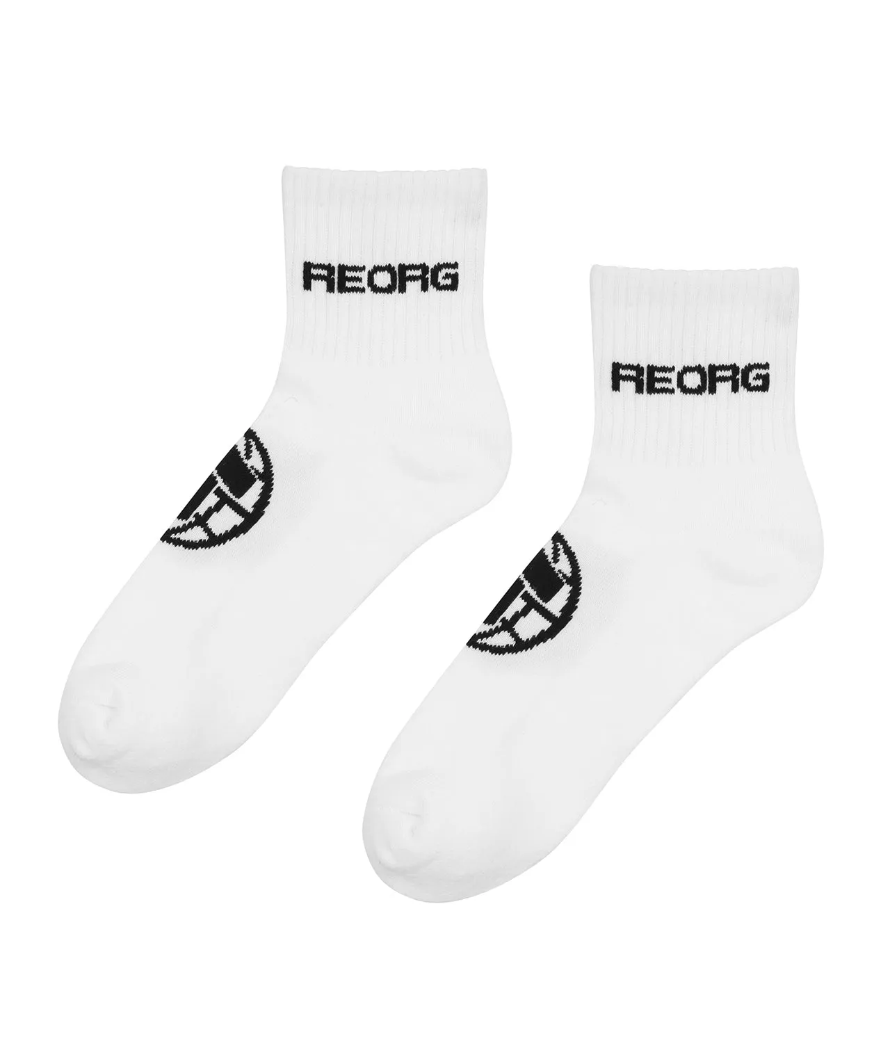 Reorg Half Crew Socks - White