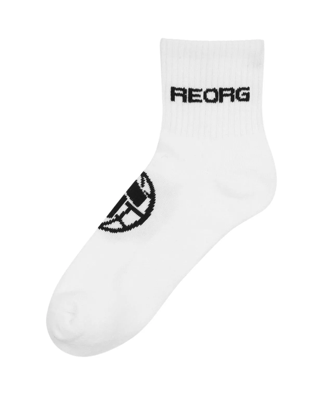 Reorg Half Crew Socks - White