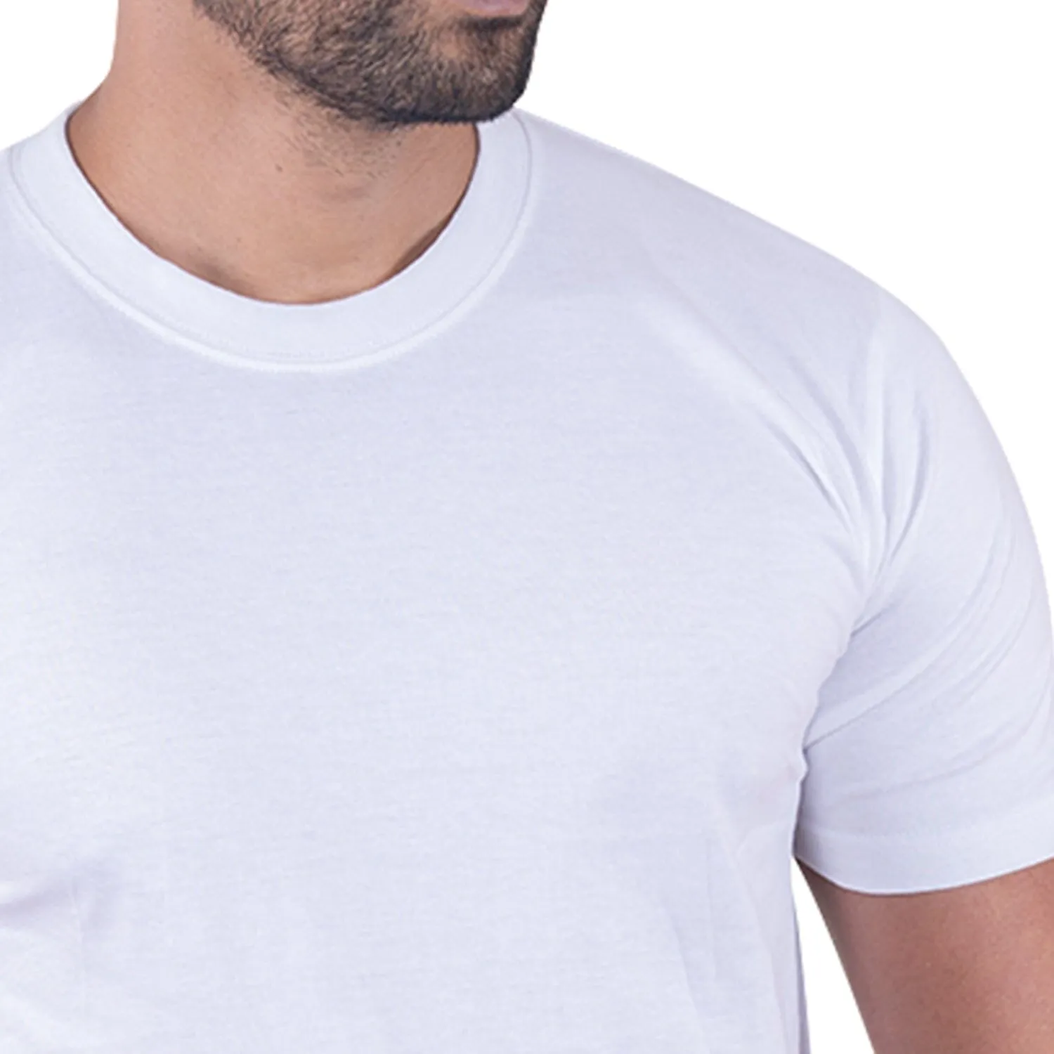 Round Neck White Half Sleeve