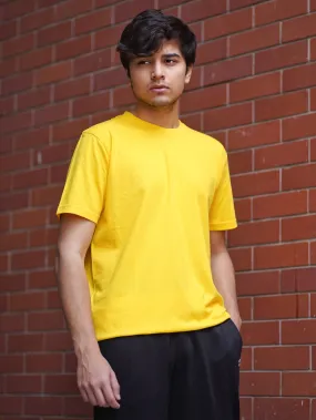 Round Neck Yellow Half Sleeve