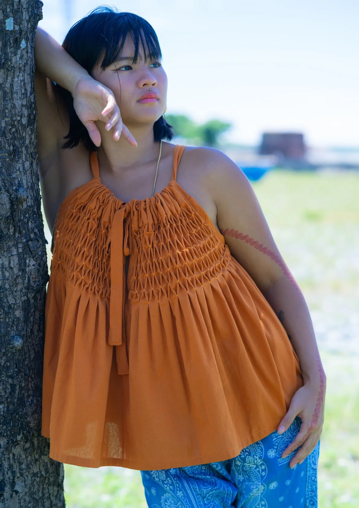 roxy halter top - tangerine