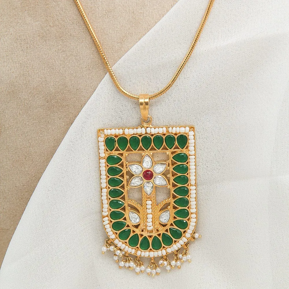 silver 92.5  kundan pendant