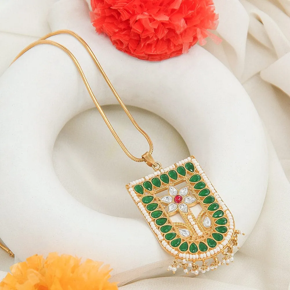 silver 92.5  kundan pendant