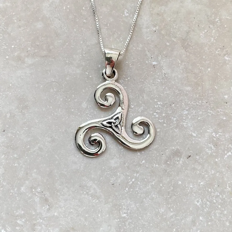 Silver Celtic Triskelion Pendant