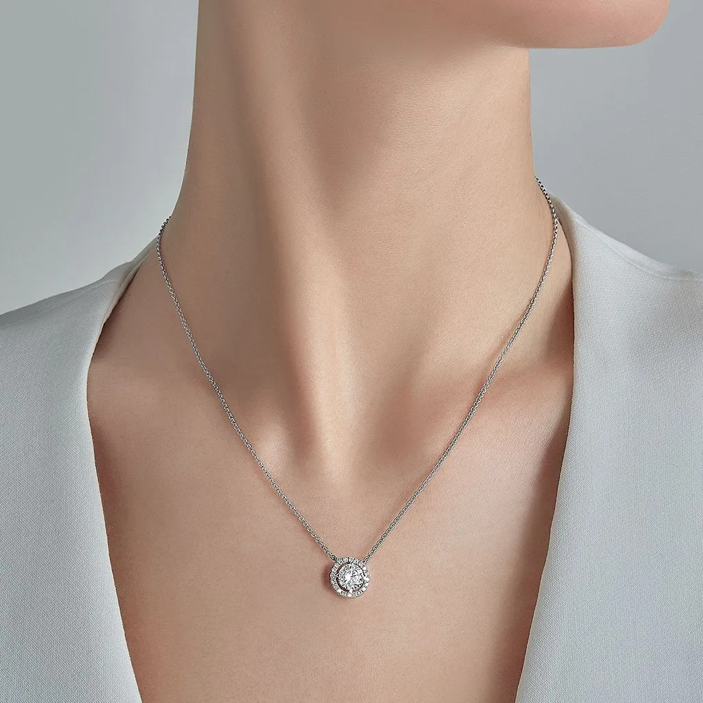 Solitaire Halo Pendant