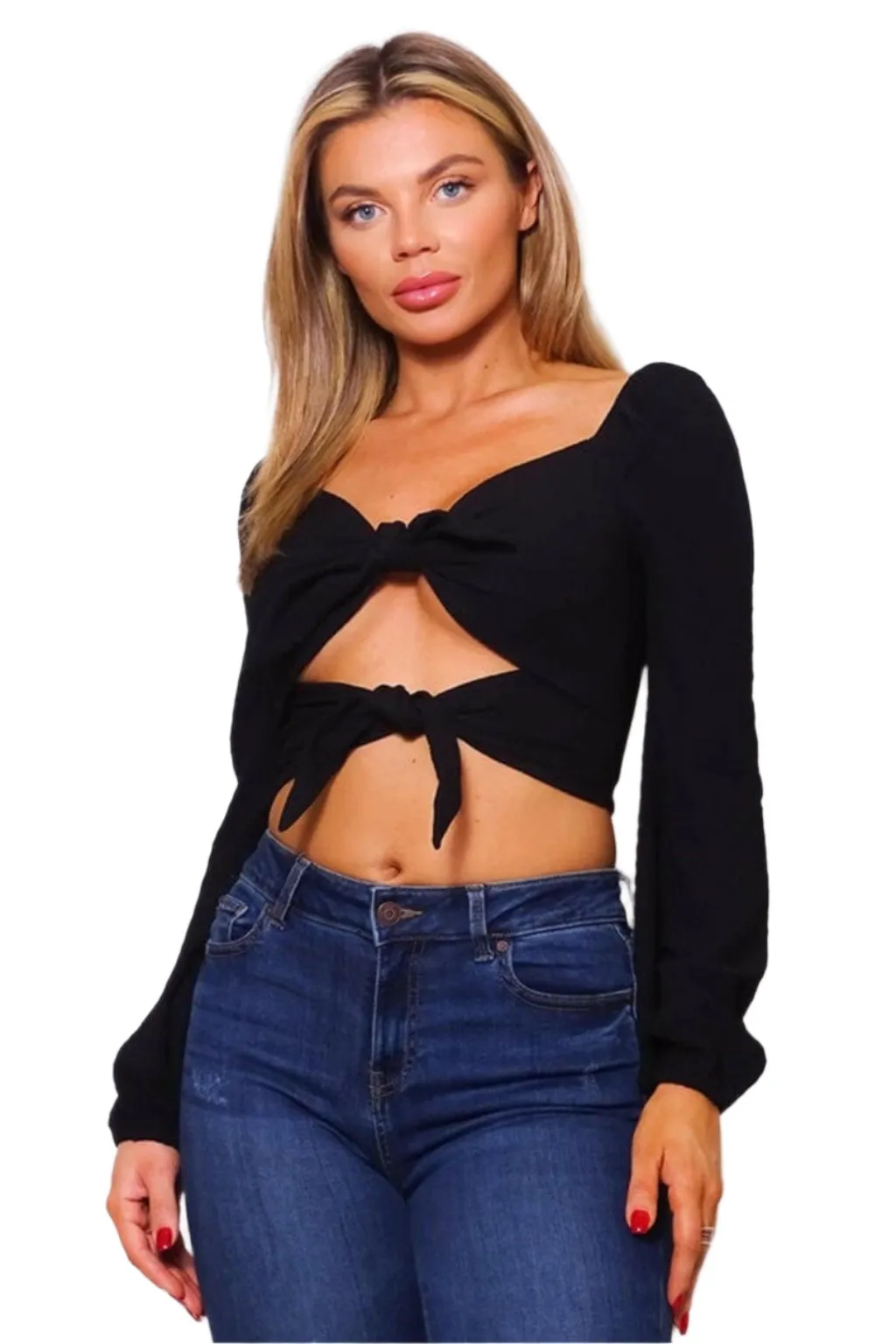 Special V Amore Front Tie Crop Tops