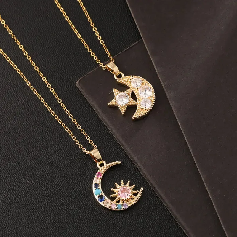 Sun Star Moon Necklace