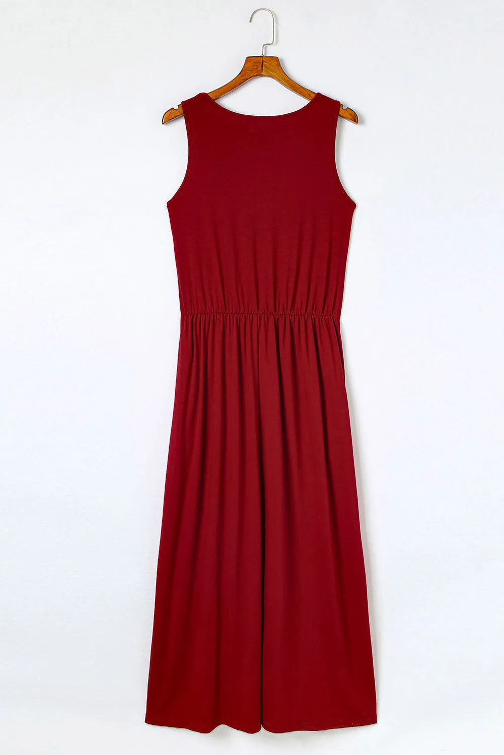 Sunset Vacation Slit Round Neck Sleeveless Dress