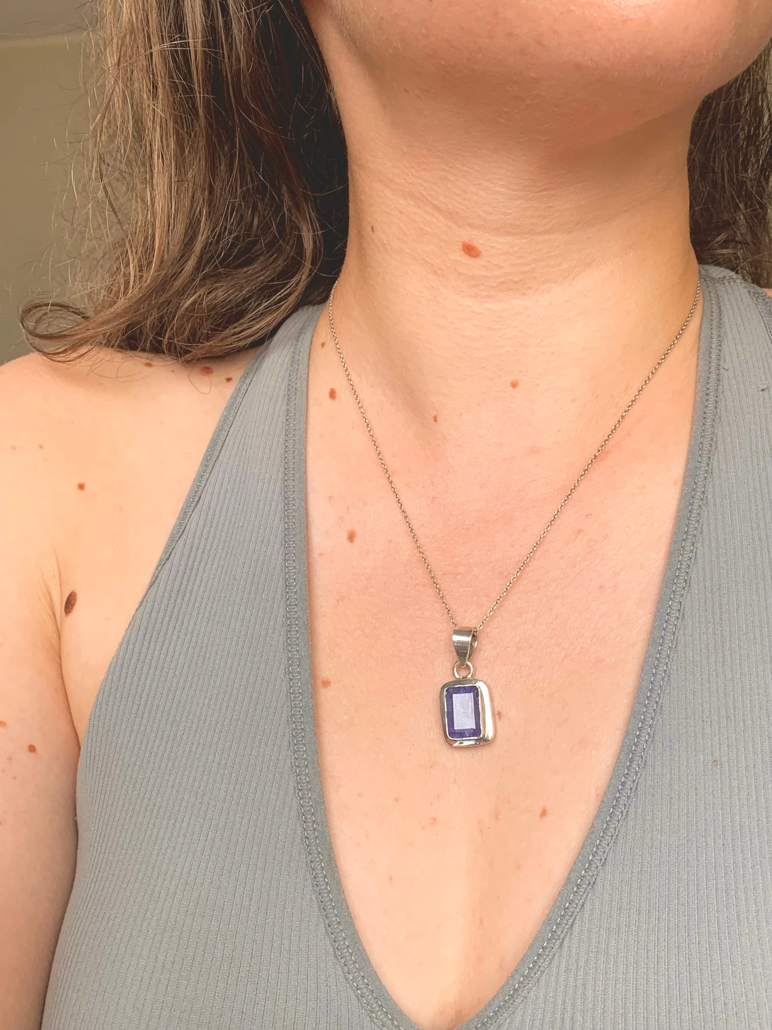 Tanzanite Ansley Pendant - Rectangle