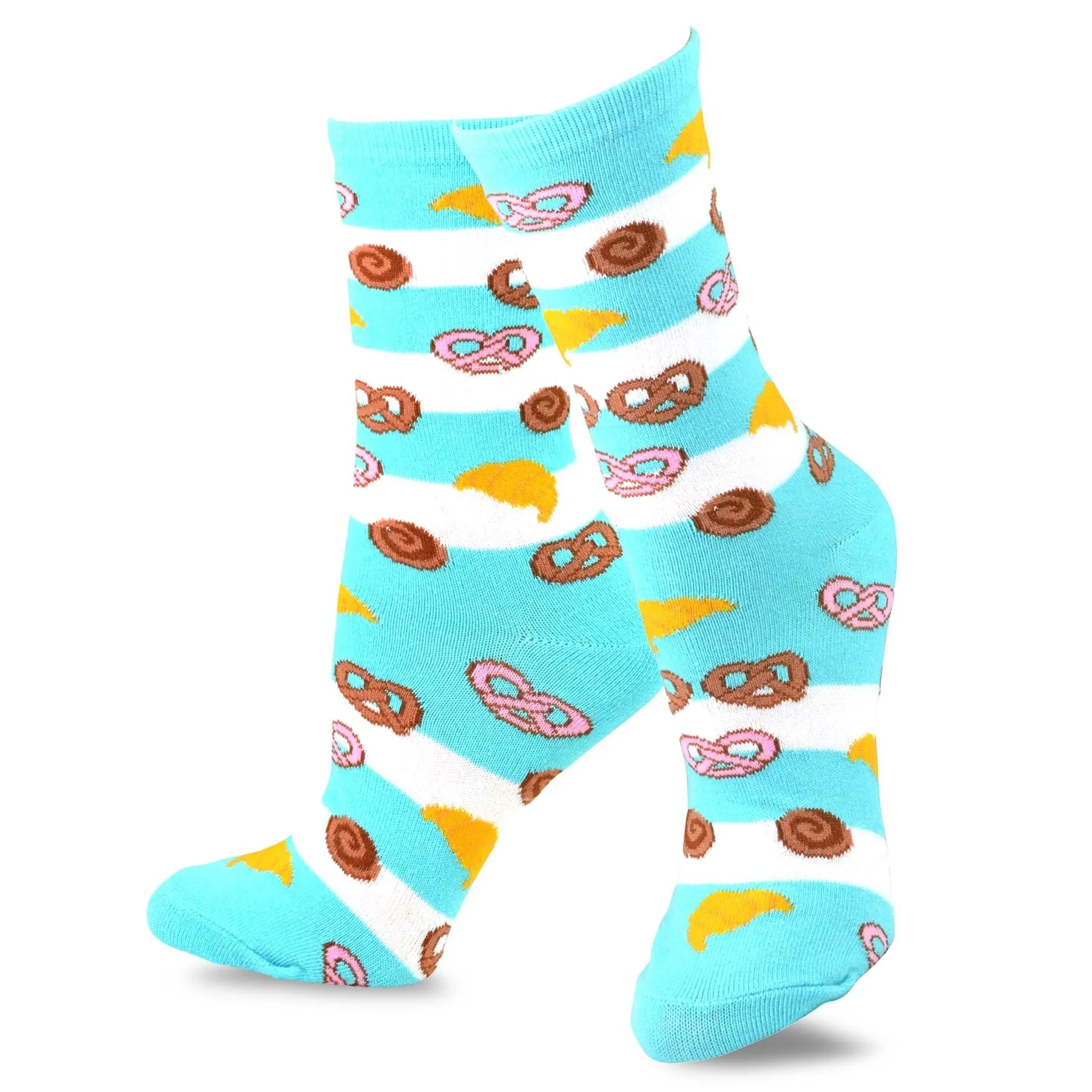 TeeHee Socks Women's Novelty Cotton Crew Bakery and Coffee 6-Pack (12007)