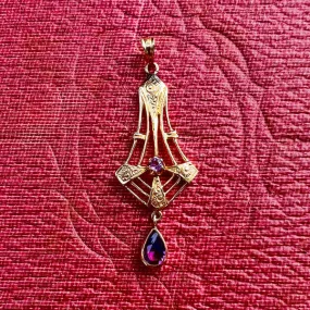 Vintage Amethyst Lavalier Pendant