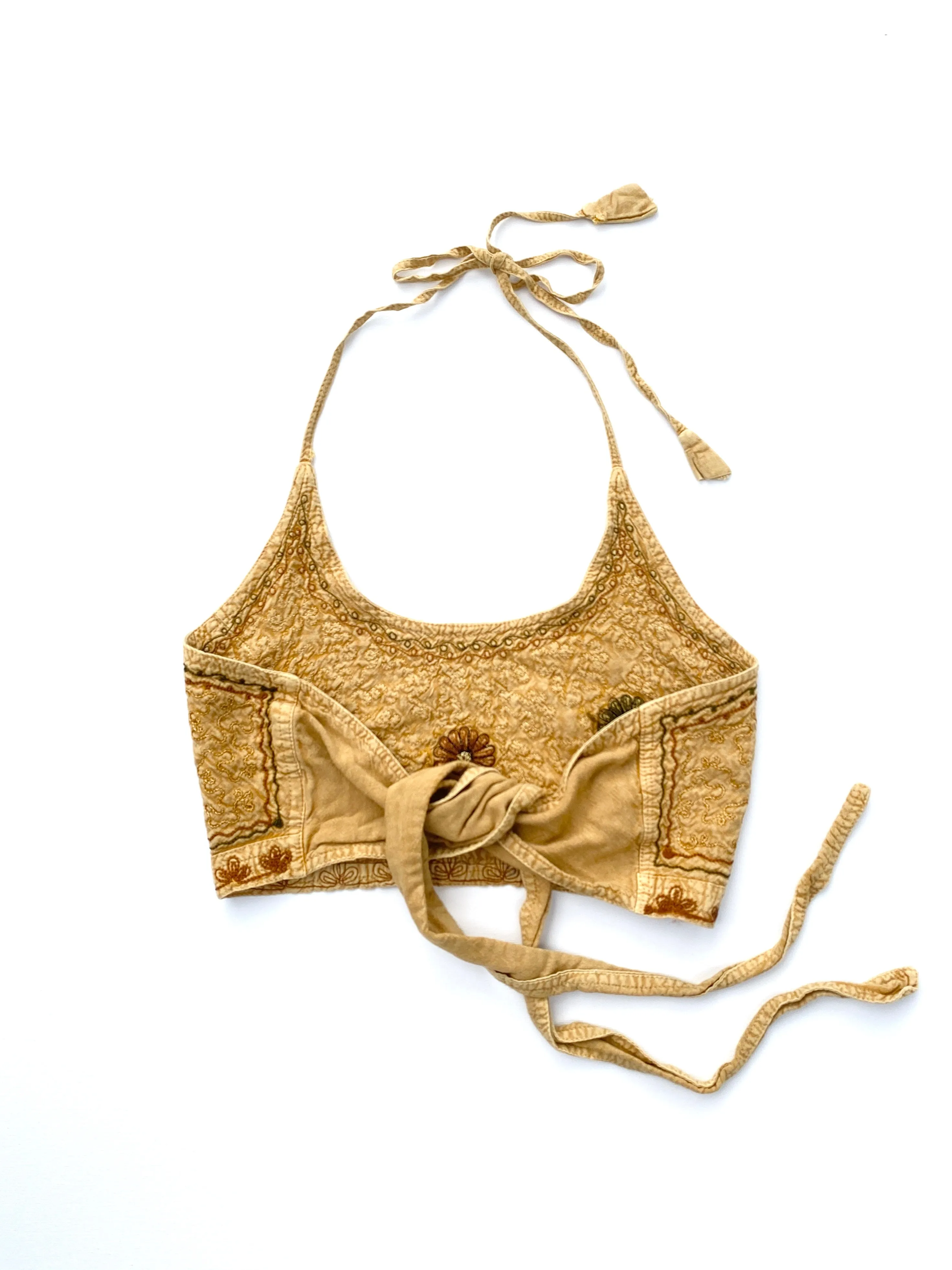 VINTAGE: Halter Top - Mustard Yellow