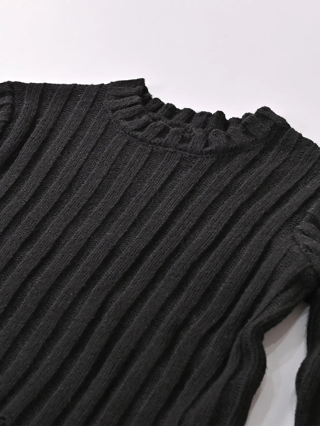 Women Black Round Neck Sweater